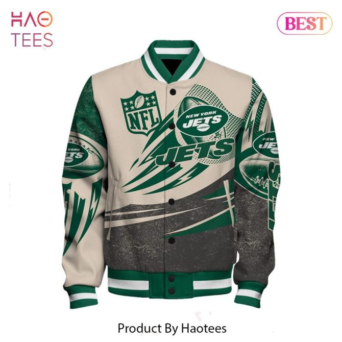 Custom New York Jets Nfl Bomber Jacket - Personalized Name & Number - Perfect Gift For Fans! - Image 2