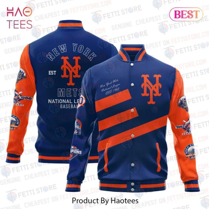 Ny Mets Varsity Jacket - Official Mlb Team Apparel, Stylish & Cozy, Perfect Gift For Baseball Fans