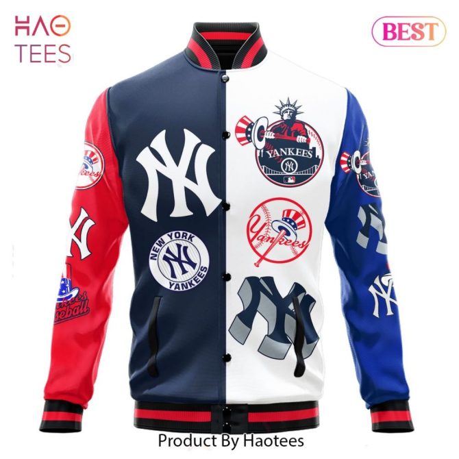 New York Yankees Retro Varsity Jacket - Stylish Team Logo Bomber By Haotees - Image 2