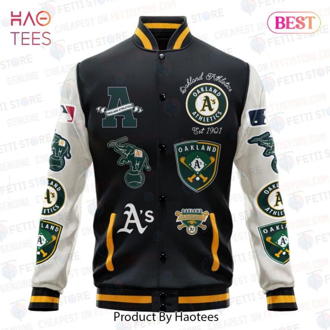 Oakland Athletics Varsity Jacket - Stylish Mlb Fan Gear By Haotees - Image 2