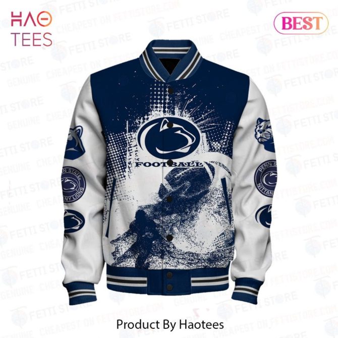 Nittany Lions Varsity Jacket – Stylish Blue & White Football Design, Perfect Gift! - Image 3