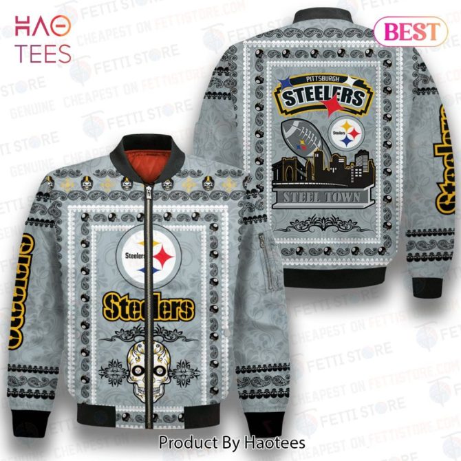 Hot Pittsburgh Steelers Classic Pattern Nfl 3D Bomber Jacket