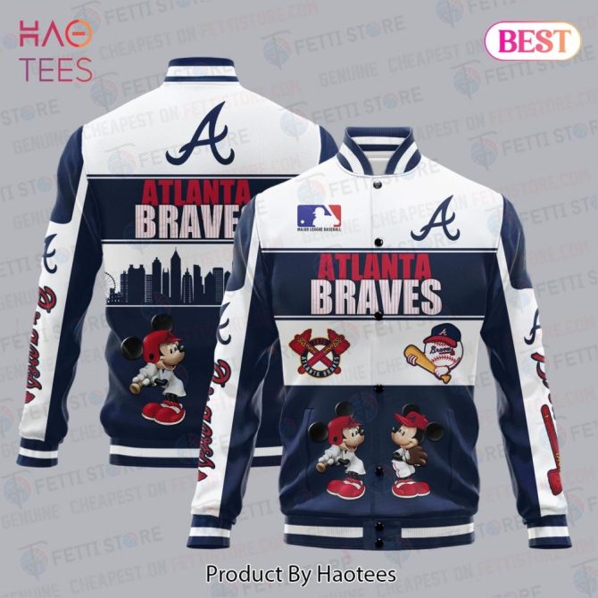 Atlanta Braves Varsity Jacket - Stylish Baseball Fan Gear With Fun Cartoon Design
