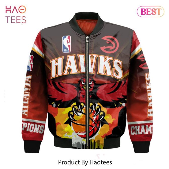 Hot Trend Atlanta Hawksnational Basketball Association   Unisex 3D Bomber Jacket - Image 2
