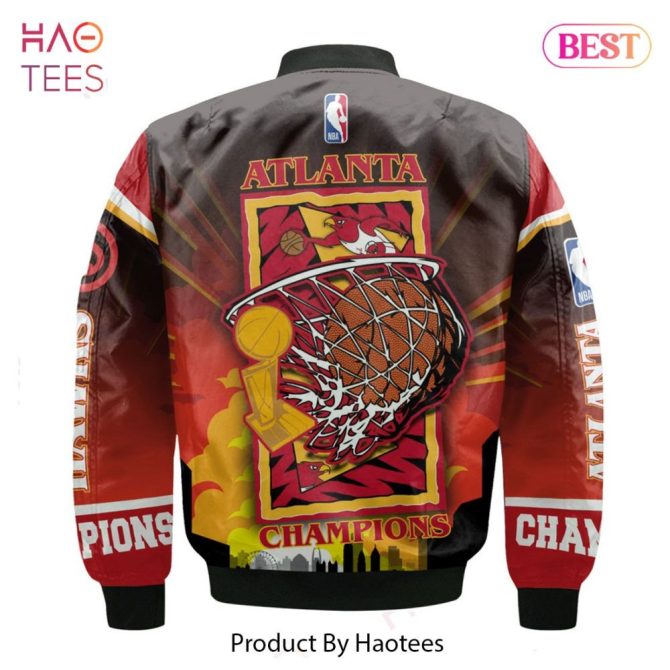 Hot Trend Atlanta Hawksnational Basketball Association   Unisex 3D Bomber Jacket - Image 3