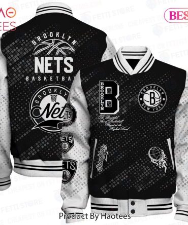 Brooklyn Nets Basketball Varsity Jacket - Stylish Black & White Fan Apparel