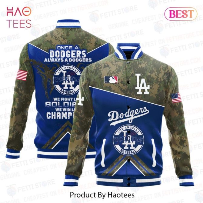 Limited Edition Dodgers Camo Varsity Jacket - Perfect For Fans & Collectors!