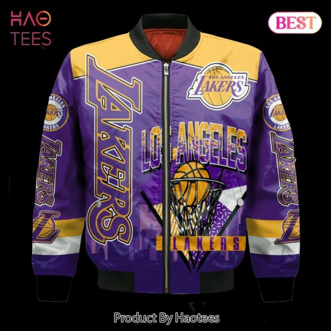 Hot Trend Los Angeles Lakersnational Basketball Association   Unisex 3D Bomber Jacket - Image 2