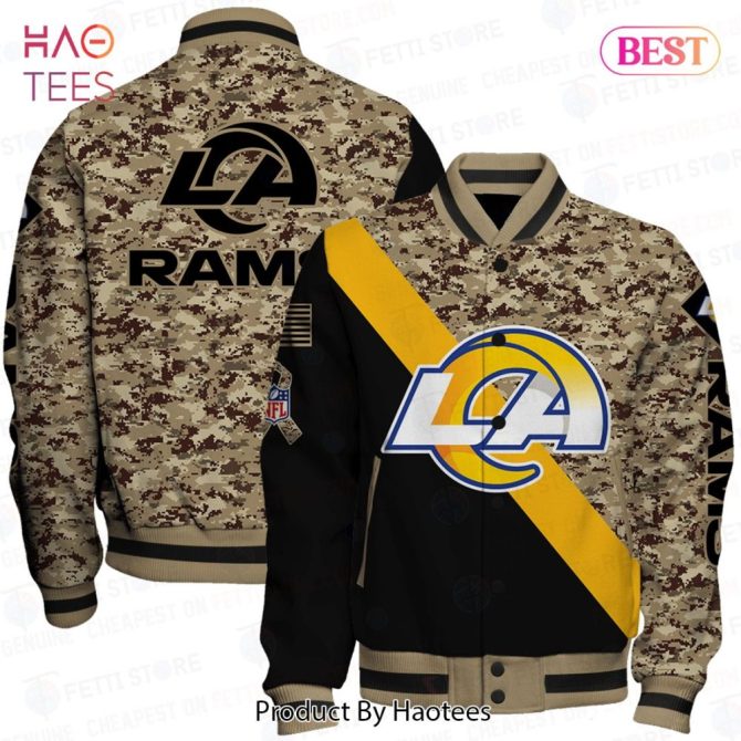 La Rams Camo Varsity Jacket - Stylish Nfl Fan Gear For Ultimate Support