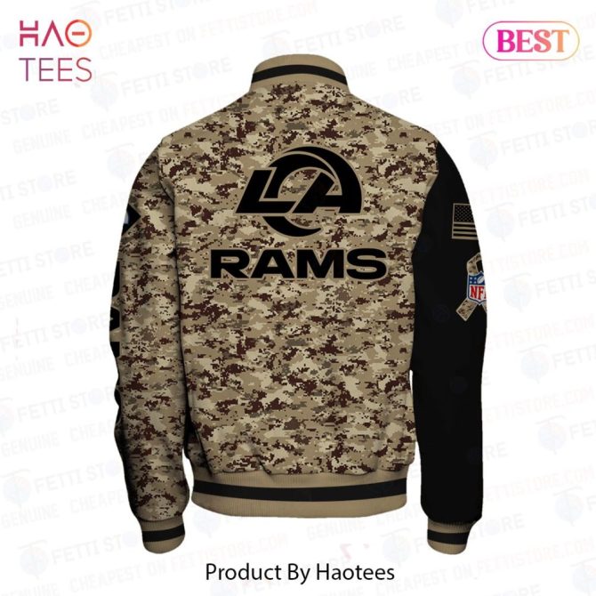 La Rams Camo Varsity Jacket - Stylish Nfl Fan Gear For Ultimate Support - Image 3