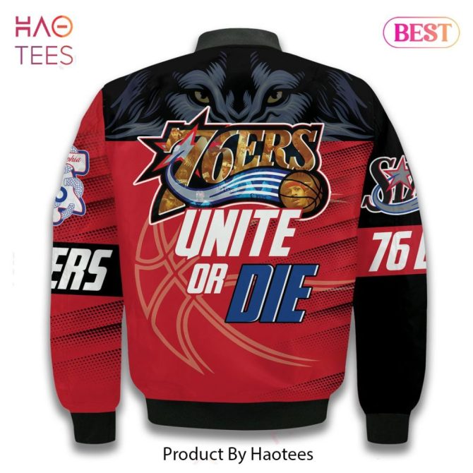 Hot Trend Mascot Philadelphia 76Ers Pattern Personalized Name 3D Bomber Jacket Gift For Fan - Image 4