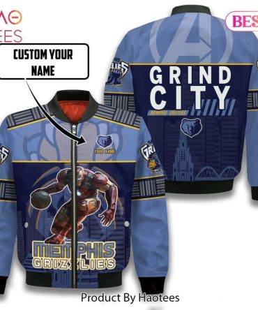 Hot Trend Memphis Grizzlies Iron Man Pattern Personalized Name 3D Bomber Jacket Gift For Fan