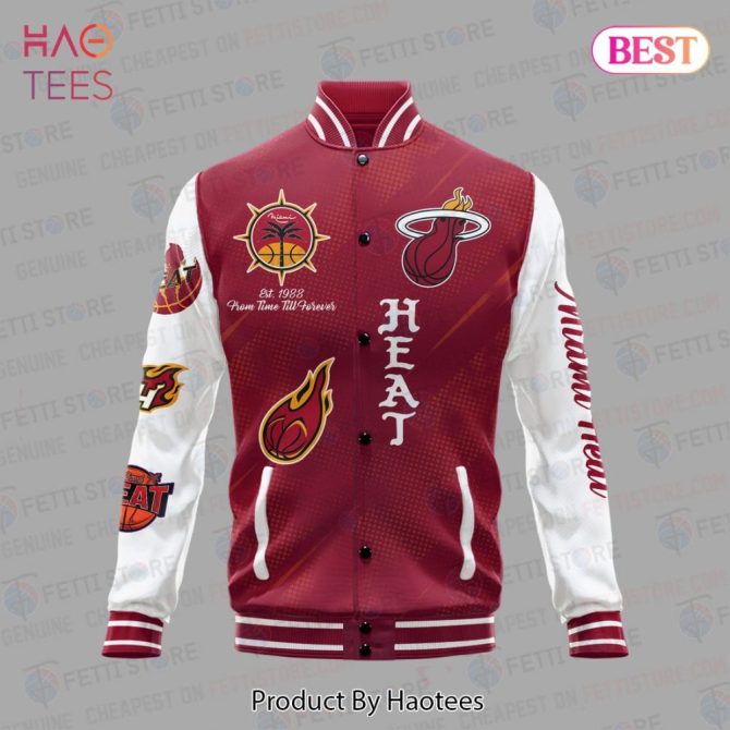 Miami Heat Varsity Jacket - Stylish Red & White Team Apparel By Haotees - Image 2