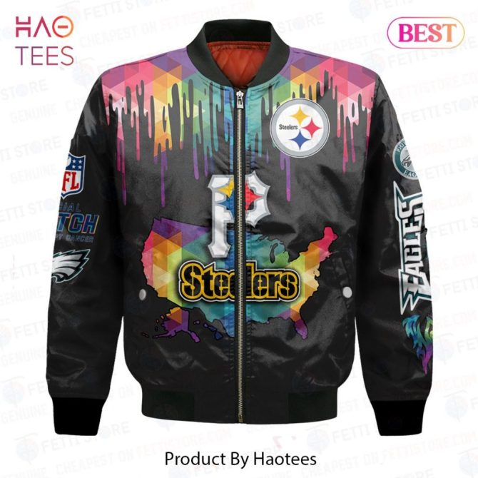 Hot Trend Pittsburgh Steelersnational Football League Aop Bomber Jacket - Image 2