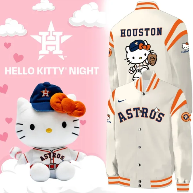 Astros X Hello Kitty Baseball Jacket Limited Edition Baseball Fan Gear