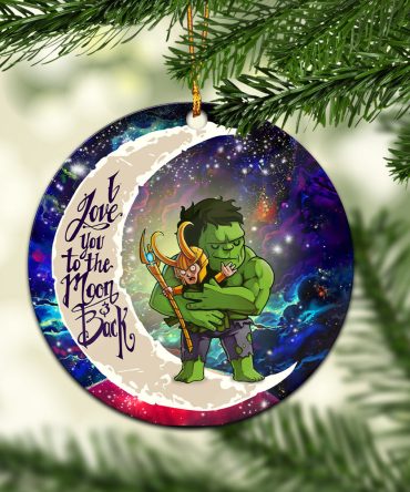 Hulk And Loki Love You To The Moon Galaxy Ceramic Circle Ornament Perfect Gift For Christmas Holiday