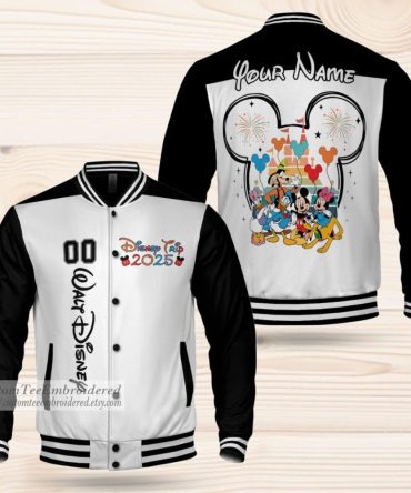 Custom Disney 2025 Trip Jacket - Personalized Mickey & Friends Varsity Style