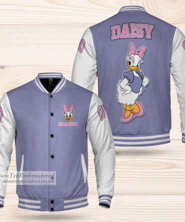 Custom Embroidered Daisy Duck Varsity Jacket – Personalized Gift For Fans