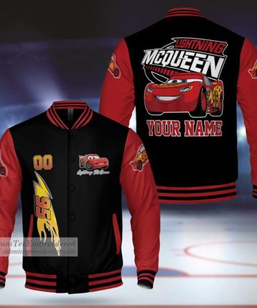 Custom Lightning Mcqueen Varsity Jacket - Personalized Kids' Racing Style!