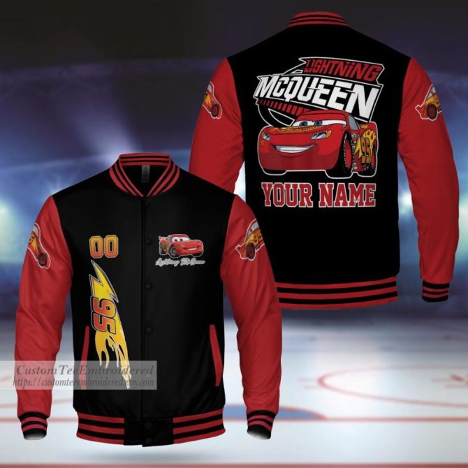 Custom Lightning Mcqueen Varsity Jacket - Personalized Kids' Racing Style!