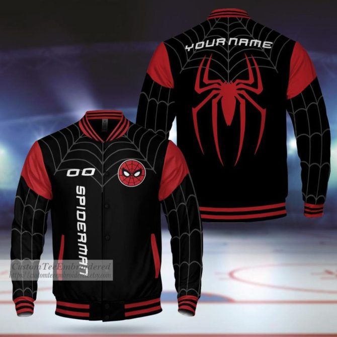 Custom Spider-Themed Varsity Jacket - Personalize Your Style Now!