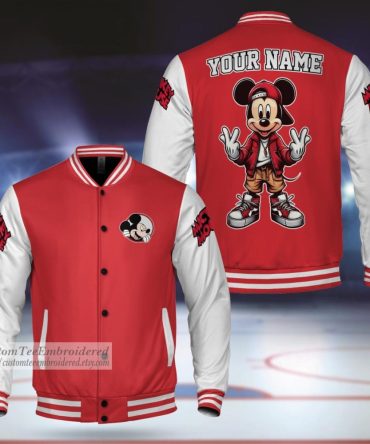 Customizable Mickey Mouse Varsity Jacket – Add Your Name! Perfect Gift For Disney Fans
