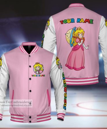 Customizable Pink Princess Varsity Jacket – Personalized Gamer Style!