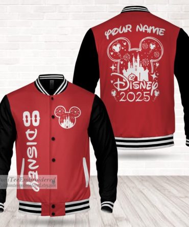 Custom Disney 2025 Varsity Jacket – Personalized Magic Kingdom Embroidery