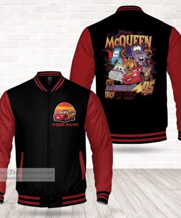 Custom Lightning Mcqueen Varsity Jacket - Personalized Name, Perfect Gift!