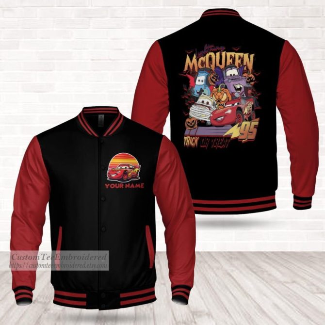 Custom Lightning Mcqueen Varsity Jacket - Personalized Name, Perfect Gift!