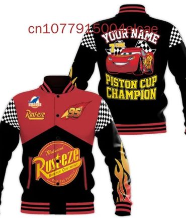 Customizable Lightning Mcqueen Jacket – Piston Cup Champion Design, Perfect For Racing Fans!