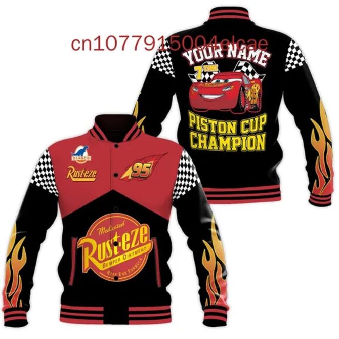 Customizable Lightning Mcqueen Jacket – Piston Cup Champion Design, Perfect For Racing Fans!