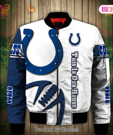 Stylish Colts Fan Bomber Jacket - Show Your Team Pride In Comfort & Style!