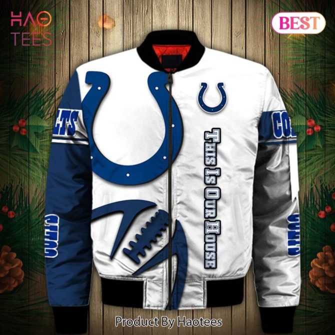 Stylish Colts Fan Bomber Jacket - Show Your Team Pride In Comfort & Style!