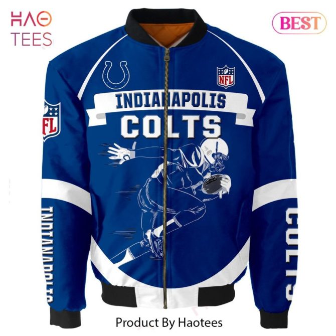 Indianapolis Colts Nfl Bomber Jacket - Stylish Fan Apparel By Haotees