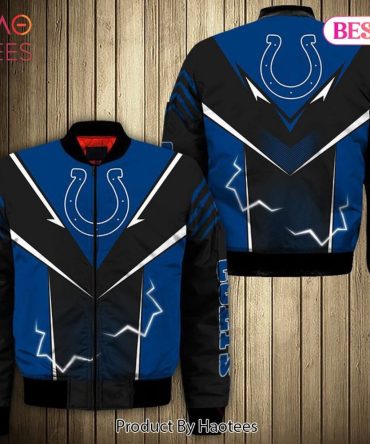 Stylish Colts Fan Bomber Jacket – Vibrant Blue & Black Design, Perfect For Game Day!
