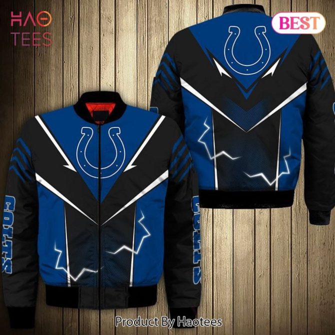 Stylish Colts Fan Bomber Jacket – Vibrant Blue & Black Design, Perfect For Game Day!