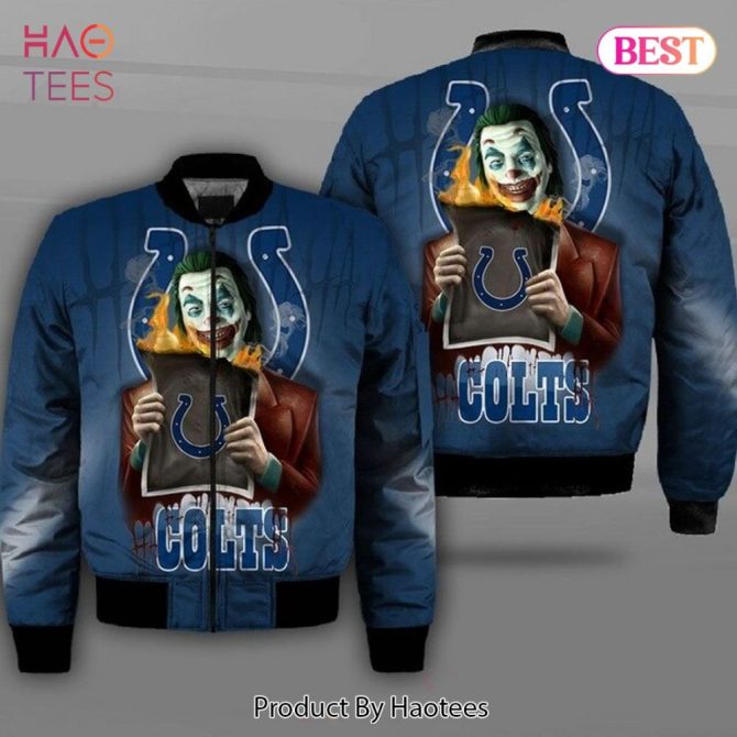 Indianapolis Colts Nfl Bomber Jacket – Stylish Blue & White Fan Apparel By Haotees - Image 4