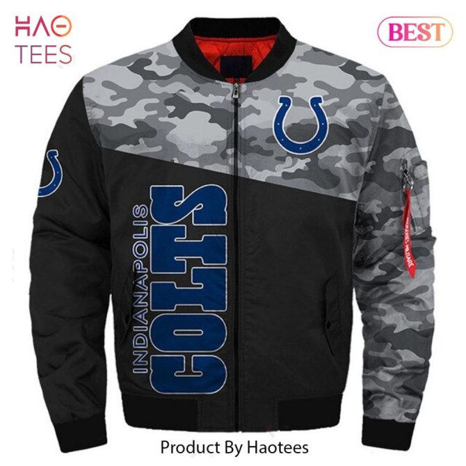 Indianapolis Colts Nfl Bomber Jacket – Stylish Blue & White Fan Apparel By Haotees - Image 6