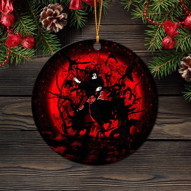 Itachi Moon Reg Ceramic Circle Ornament Perfect Gift For Christmas Holiday - Image 2