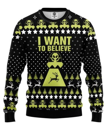 Alien Believe Ugly Christmas Sweater Amazing Gift Idea Thanksgiving Gift