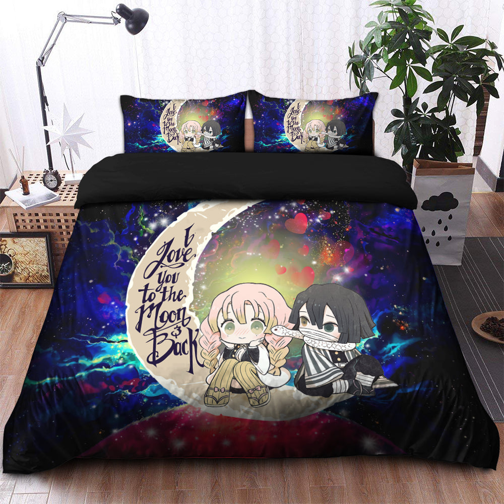 Kanroji And Kaburamaru Demon Slayer Anime Love You To The Moon Galaxy Bedding Set Duvet Cover And 2 Pillowcases - Image 2