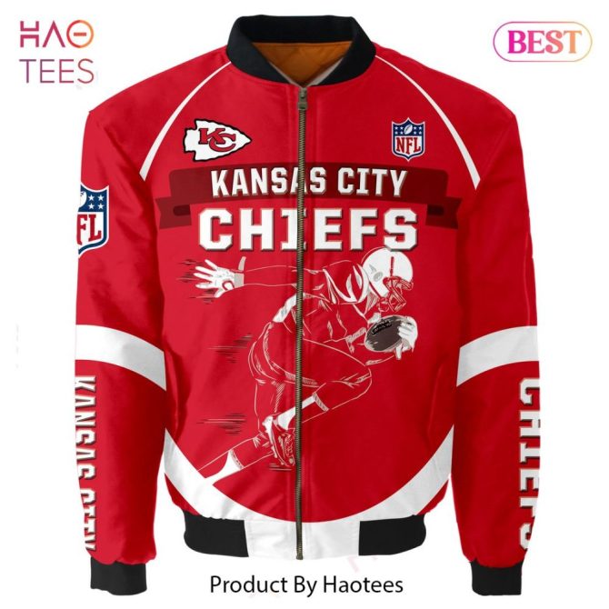 New Fashion   Kansas City Chiefs Bomber Jacket Graphic Running Men Gift For Fans