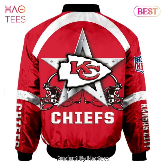New Fashion   Kansas City Chiefs Bomber Jacket Graphic Running Men Gift For Fans - Image 2