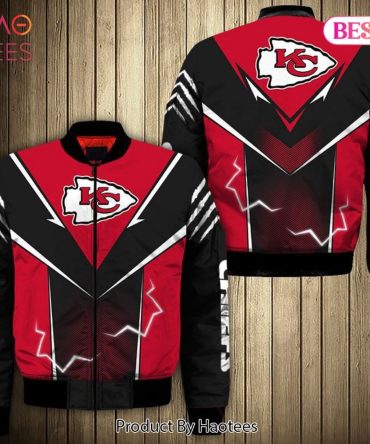 New Fashion   Kansas City Chiefs Bomber Jacket Lightning Graphic Gift For Men