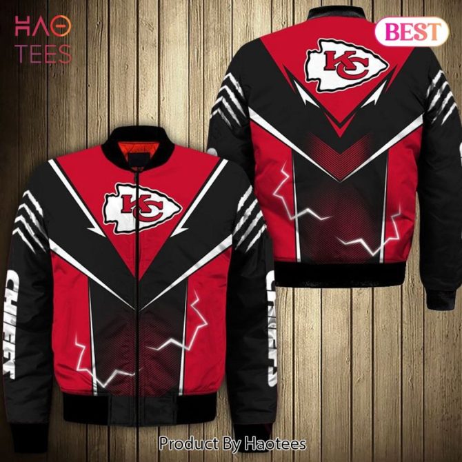 New Fashion   Kansas City Chiefs Bomber Jacket Lightning Graphic Gift For Men