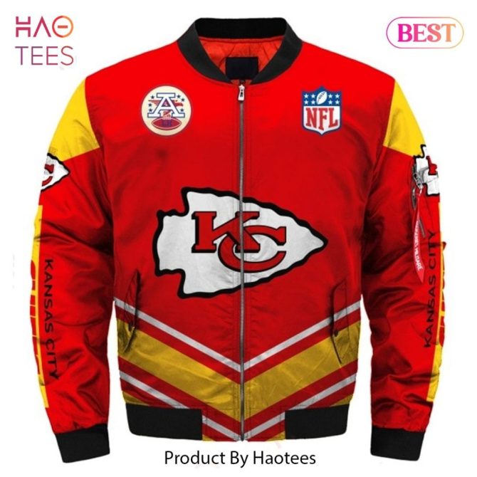 New Fashion   Kansas City Chiefs Bomber Jacket Winter Coat Gift For Men - Image 4