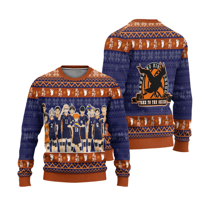 Cozy Anime Volleyball Team Sweater - Unisex Winter Knitwear For Fans - Image 5