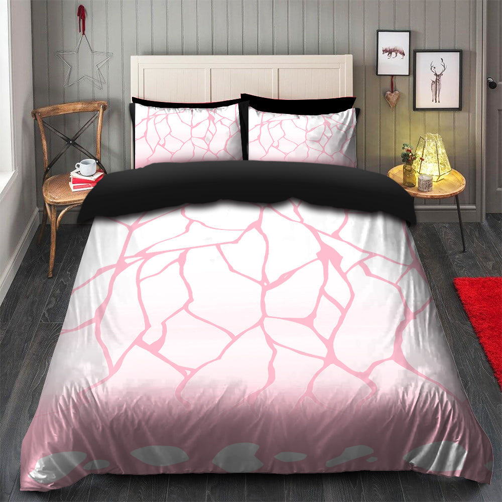 Kochou Shinobu Insect Pillar Butterfly Pink Pattern Demon Slayer Kimetsu No Yaiba Bedding Set Duvet Cover And 2 Pillowcases - Image 2