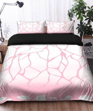 Kochou Shinobu Insect Pillar Butterfly Pink Pattern Demon Slayer Kimetsu No Yaiba Bedding Set Duvet Cover And 2 Pillowcases